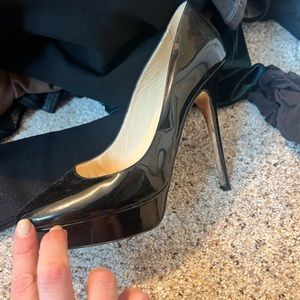 Jimmy Choo paten leather round toe heels